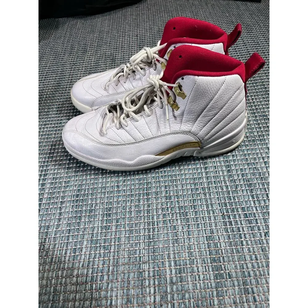 Nike Air Jordan 12 Retro Fiba 2019 Size 10 130690-107 White/Red/Gold Athletic